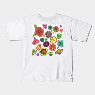 Inktober Bright Florals Kids T-Shirt